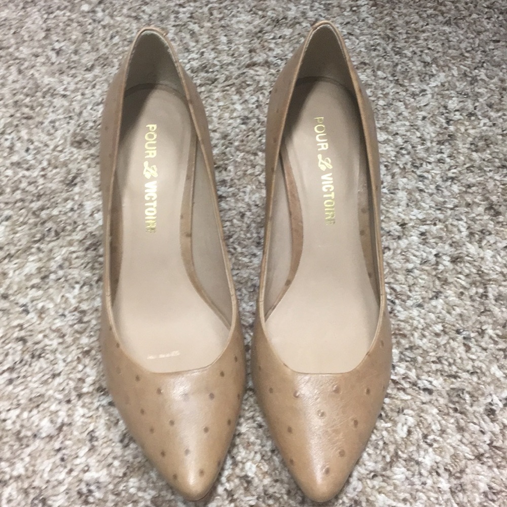 Tan leather wedge heels